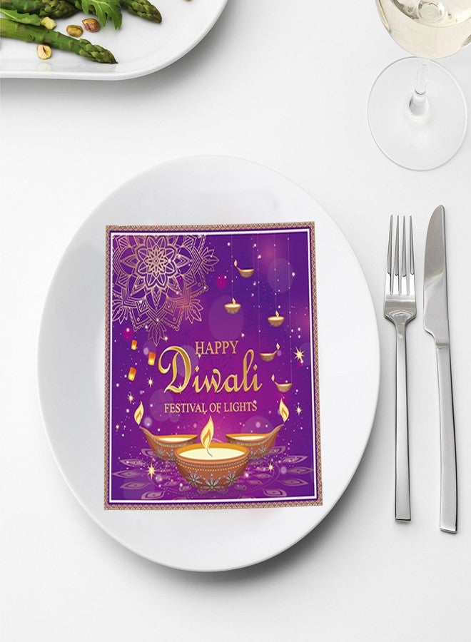 Ysqool 20Pcs Diwali Napkins Happy Diwali Paper Napkins Disposable Festival of Lights Dinner Cocktail Napkins for India Diwali Party Supplies Deepawali Party Decorations - Image 5